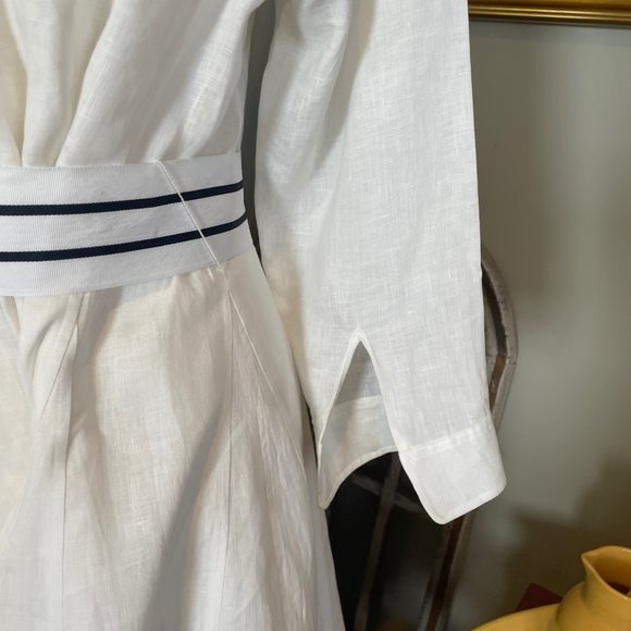 Lauren by Ralph Lauren White Linen Midi Dress - Picture 5 of 11